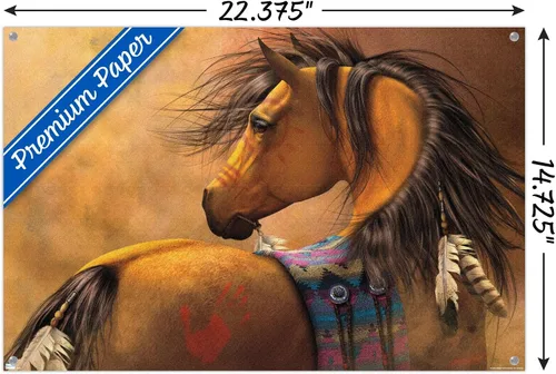 Vista 3 de Trends International Laurie Prindle Kiowa - Póster de pared dorado con pasadores