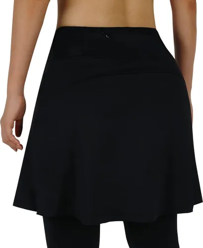 Vista 4 de Falda atlética con leggings, leggings con falda de tenis para mujer con bolsillo