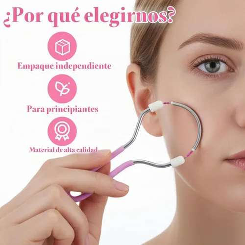 Vista 3 de 4 unidades de removedor de cabello de resorte, herramienta de enhebrado para cara, removedor de vello facial de primavera reutilizable con bucle