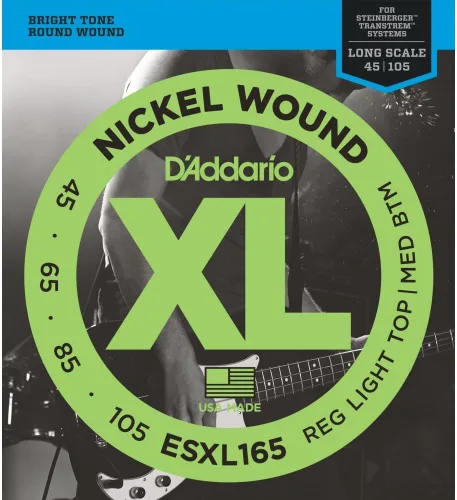 Vista 16 de D'Addario Cuerdas para Bajo Eléctrico, XL Níquel, EXL170M, Calibre Regular Ligero 45-100, Escala Media, Juego de 4 Cuerdas, Paquete de 1