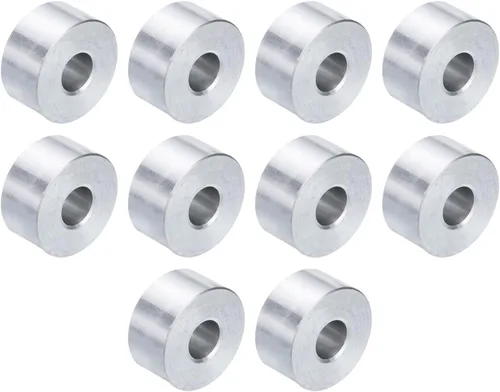 Vista 12 de uxcell 10 piezas de espaciador de aluminio con 1/2" de diámetro interno x 1" de diámetro exterior x 1" de longitud, con acabado liso, espaciador