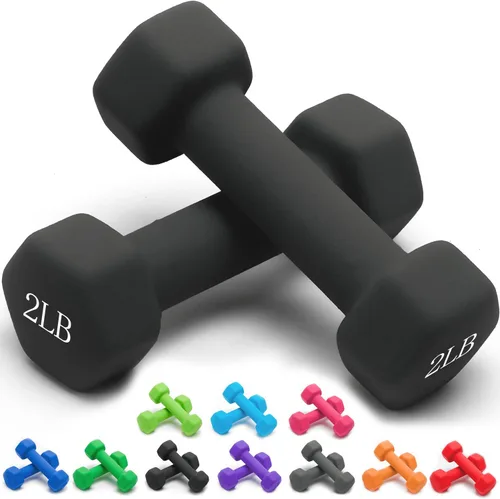 Vista 36 de Portzon Mancuernas de neopreno con agarre antideslizante para ejercicio de entrenamiento corporal total y tonificación muscular, compatible con 2