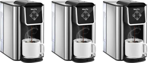 Vista 9 de Mecity Cafetera Rosa 3 en 1 Máquina de Café de Una Sola Porción, Para Cápsulas de Café de Fondo Plano, Café Molido, Taza de 6 a 10 Onzas, Depósito