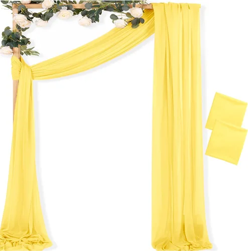 Vista 39 de MLMC 1 panel de tela para arco de boda azul bebé, 29 x 20 pies, cortinas de gasa extralargas transparentes de 6.6 yardas, paneles de cortinas