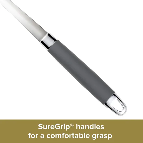 Vista 4 de Anolon SureGrip tenedor de carne de acero inoxidable/herramienta de cocina, 13.25 pulgadas, gris, 46288
