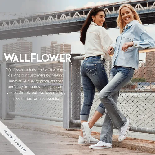 Vista 8 de WallFlower Insta Stretch Juniors de talle alto con curvas y coquetas para mujer (estándar y plus)