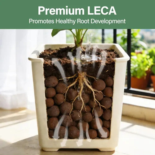 Vista 3 de Halatool 2 LB Guijarros de arcilla expandida natural de 2 libras para plantas 4mm-16mm Bolas de arcilla 100% orgánicas Hydroton Leca para plantas