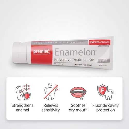 Vista 5 de Premier 9007285 Enamelon Gel de Tratamiento Preventivo, Sabor a Menta Limpia, 4 onzas