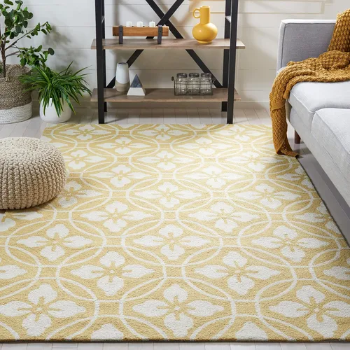 Vista 10 de SAFAVIEH Four Seasons Collection FRS236E - Alfombra de pasillo floral con gancho a mano, 2 pies 3 pulgadas x 8 pies, color chocolate y marfil