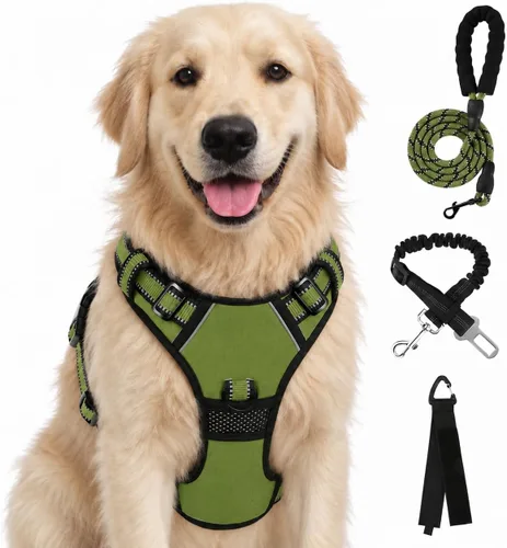 Vista 16 de FURRYFECTION - Arnés para perro a cuadros con correa y cinturón de Rosa
