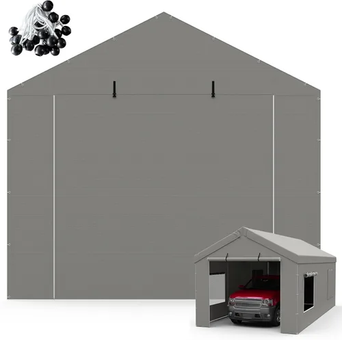 Vista 12 de Paredes laterales y puertas de cochera de 10 x 20 pulgadas, color gris, paquete de 2 (sin marco ni cubierta)