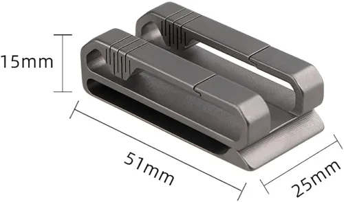 Vista 6 de Llavero de titanio con clip para cinturón, soporte para llaves con clip trasero, liberación rápida, regalo para hombre, color plateado, plateado