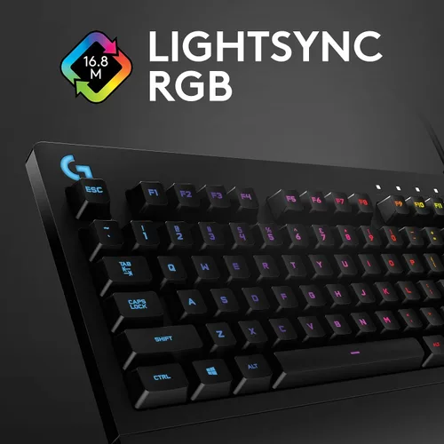 Vista 4 de Logitech G213 Prodigy Teclado para videojuegos, teclas retroiluminadas LIGHTSYNC RGB - Negro