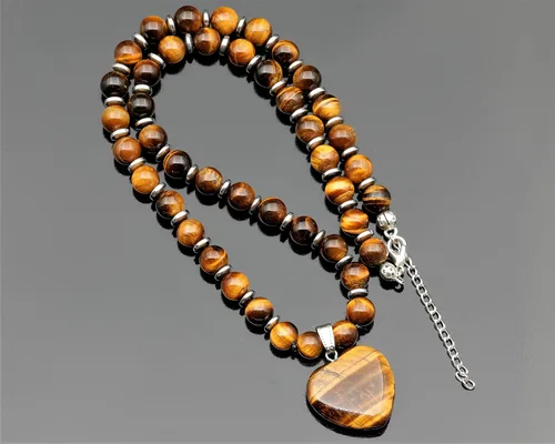 Vista 66 de Colgante de corazón de aventurina natural, Collar de cuentas de aventurina genuina, Collar de piedra verde, Collar de piedras preciosas, Cuentas