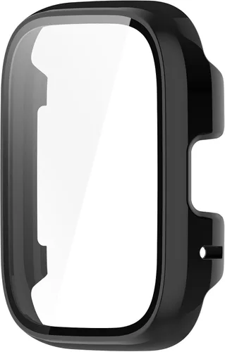 Vista 5 de Funda de cobertura completa con protector de pantalla compatible con Redmi Watch 3/3 Lite/3 Active, Disscool PC y Real Glass Reemplazar la funda