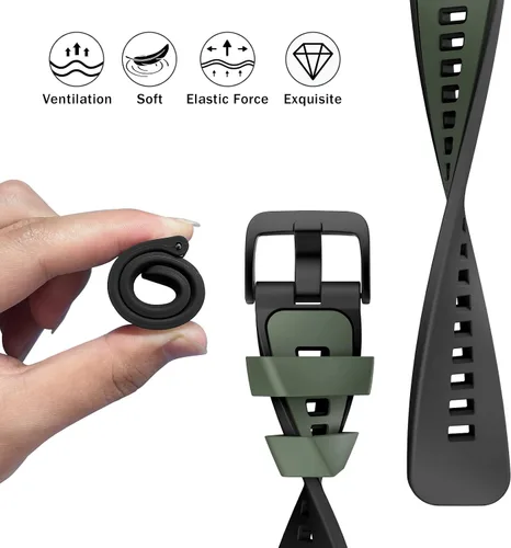 Vista 3 de ISABAKE Correa de reloj para Garmin Vivoactive 4/Venu 2/Venu 3/Gear S3 Frontier/Classic, correa de silicona de liberación rápida de 0.866 in