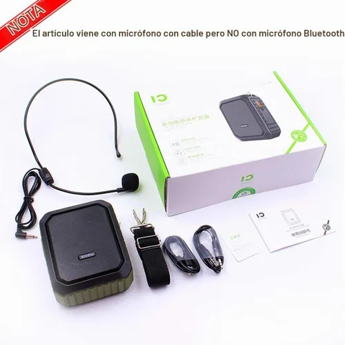 Vista 7 de Amplificador de voz portátil con micrófono con cable de 18 W, amplificador de voz personal Bluetooth, impermeable, grabación para profesores, guía