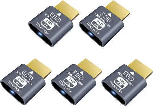 Vista 7 de Enchufe ficticio DisplayPort 4K, emulador de pantalla fantasma sin cabeza, compatible con emulador EDID, 1080 @60 Hz-3840 x 2160 @17 Hz, paquete de 2