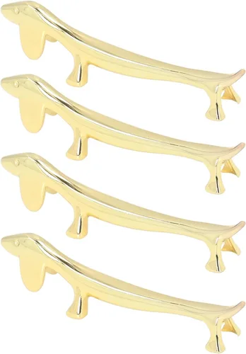 Vista 7 de TOPINCN 4 soportes para palillos, soporte para palillos, reutilizable, lindo diseño de animales, dorado, soporte para palillos y tenedores