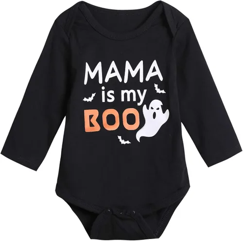 Vista 2 de Conjunto de 3 piezas de disfraz de fantasma de Halloween con pantalones de mamá is my boo
