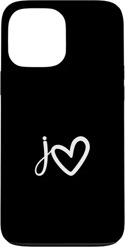 Vista 24 de Minimalist Monogram Name Initial Letter j White Heart Shape Case for iPhone 17