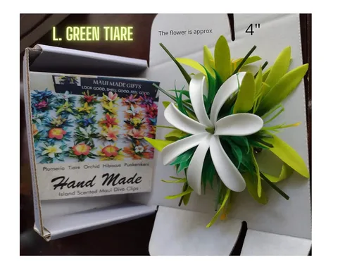 Vista 6 de Urban-n-Island - Tiare Luau hecho a mano, accesorios de flores hawaianas para el cabello, peine tropical para novias, playa, boda, diadema de flores