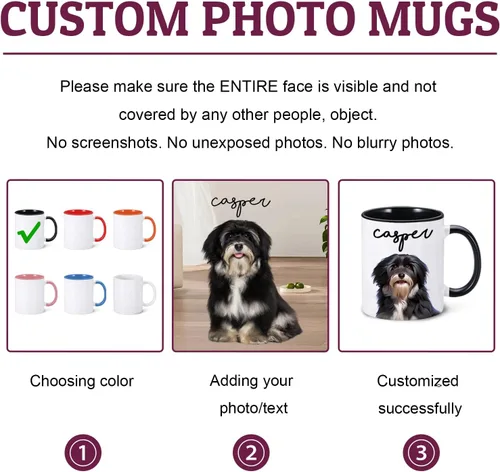 Vista 5 de Taza personalizada para mascotas, taza personalizada con nombre de foto de mascota, taza personalizada para mascotas para dueños de perros, taza