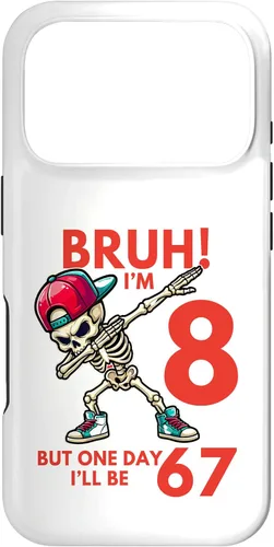 Vista 30 de Bruh I'm 8 But One-Day I'll Be 67 Retro 8th Birthday Kids Case for iPhone 17
