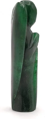 Vista 4 de Figuras de ángel guardián de cristal de aventurina verde (oscuro) para piedra natal curativa, estatua decorativa (ángel de bolsillo tallado a mano)