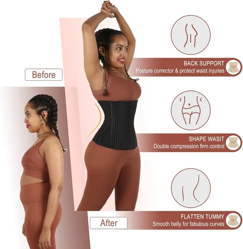 Vista 7 de Entrenador de cintura de torso corto para mujer, grasa del vientre inferior, corsé de entrenamiento Fajas Colombianas