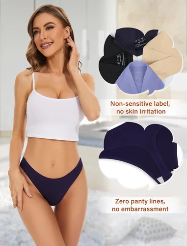 Vista 8 de Sunm Boutique Tangas sin costuras para mujer, tangas invisibles, de nailon, elásticas, ropa
