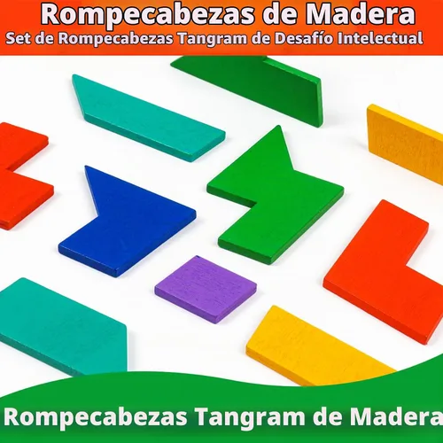 Vista 4 de Paquete de 2 rompecabezas de madera para cerebro Montessori Bloques Tangram
