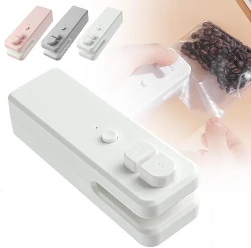 Vista 8 de Mini sellador de bolsas, sellador térmico 2 en 1 actualizado 2025 con cortador, mini máquina de sellado térmico recargable por USB, herramienta