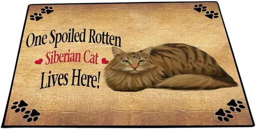 Vista 17 de Doggie of the Day Siberian Cats Floor Mat - 4th of July Independence Day - Best Dog Doormat - Protector Decor - Unique Portrait Art - Premium