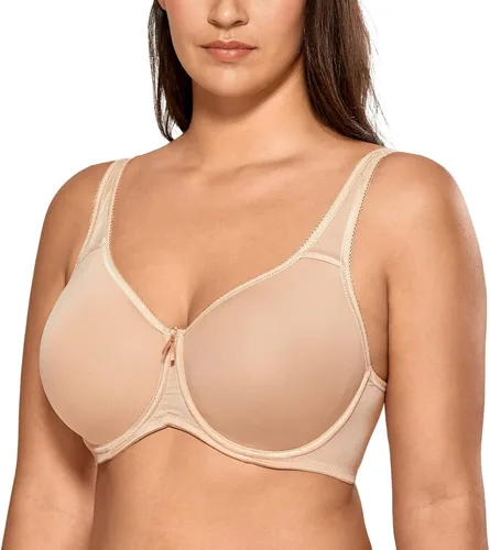 Vista 2 de Delmira - Brasier básico para mujer, cobertura completa, sin costuras, con forro ligero.