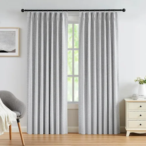Vista 15 de Kayne Studio Cortinas opacas plisadas para sala de estar y dormitorio, habitación de bebé, cortinas con aislamiento térmico para oscurecer la Natural