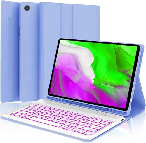Vista 19 de Funda con teclado para Samsung Galaxy Tab A11 Plus / A9 Plus de 11 pulgadas, con retroiluminación Bluetooth A9+ con soporte para bolígrafo S