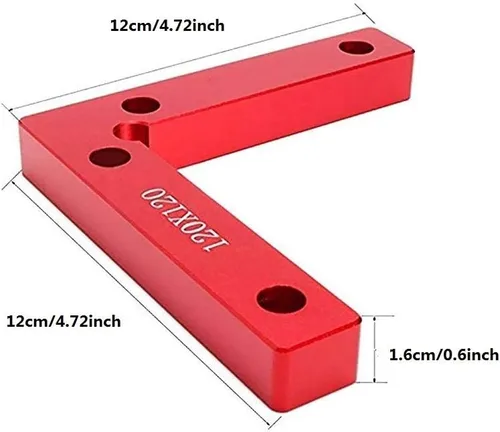 Vista 2 de 2 cuadrados de posicionamiento de 90 grados, 4.7 x 4.7 pulgadas, cuadrados de sujeción de esquina de aleación de aluminio, abrazaderas de ángulo