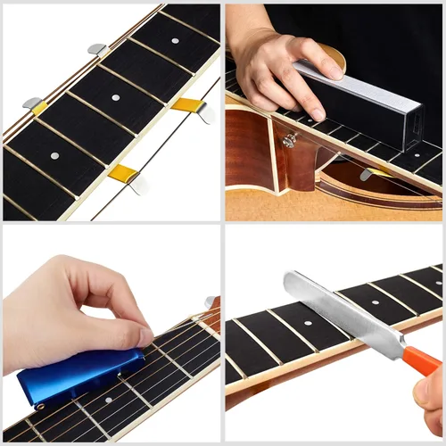 Vista 3 de Kit de herramientas de mantenimiento de reparación de guitarra de 65 piezas, kit de configuración de guitarra, accesorios de cuidado de limpieza