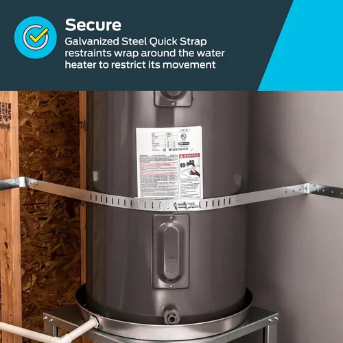 Vista 3 de HoldRite Restricción del calentador de agua de 360 grados para calentador de agua de 80 galones, acero galvanizado, HR-80-360, aluminio