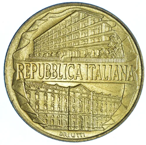 Vista 2 de 1996 R 200 Lire Moneda Italiana. Celebrando la Acedemia de "Guardia di Finanza", Unidad de Delitos Financieros. 200 Lira Calificada Por Vendedor