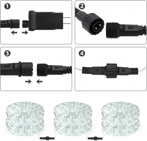 Vista 3 de Cable impermeable de luces LED, de LE, para decoración de árbol de Navidad, jardín, patio, fiesta, boda, césped, día festivo, festival, celebraciones