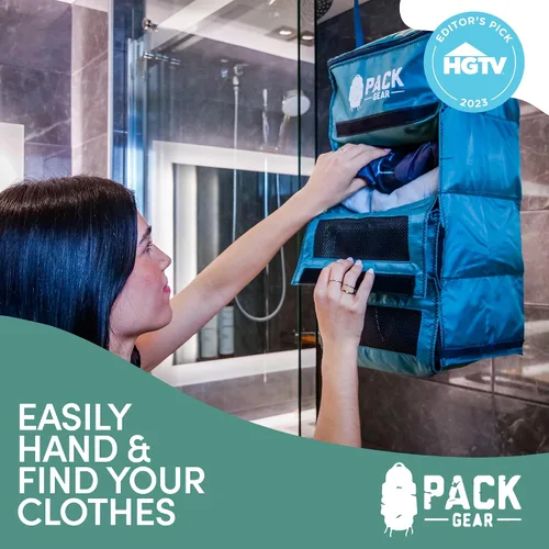 Vista 4 de Pack Gear Organizador de equipaje colgante nuestro inserto de armario de mano cabe fácilmente en el interior - Nuestro organizador de equipaje
