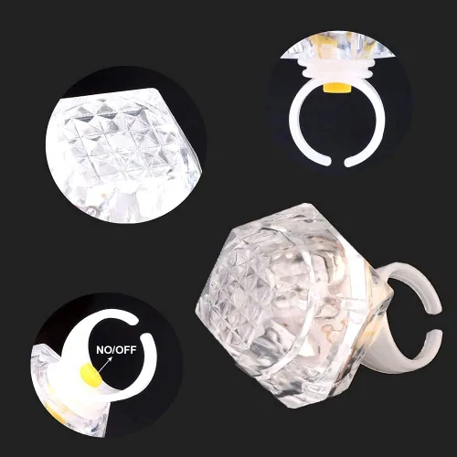 Vista 2 de Anillos de luz LED intermitentes, coloridos anillos parpadeantes para cumpleaños, despedida de soltera, despedida de soltera, regalos de fiesta