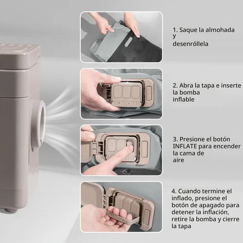 Vista 8 de BEBAS Colchón de aire de coche Cama de asiento trasero de una pieza Gris