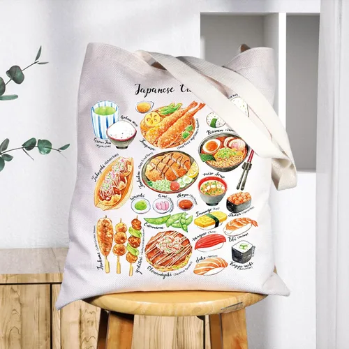 Vista 5 de BWWKTOP Bolsa de mano de cocina japonesa Regalos de viaje de Japón Bolsa de hombro Cultura japonesa Mercancía de viaje de Japón, Cocina Japonesa