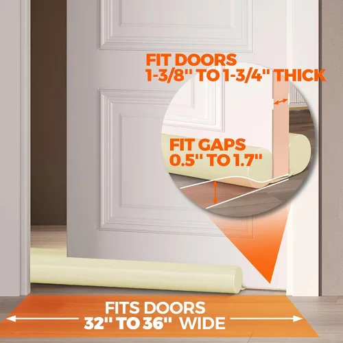 Vista 4 de Holikme - Tapón para debajo de la puerta, sello de puerta, relleno de huecos, burlete Beige