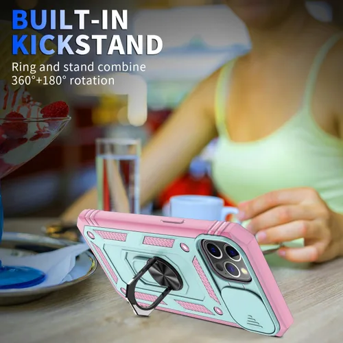 Vista 2 de Funda para iPhone 12 Pro Max, a prueba de golpes, resistente a los impactos con lente deslizante Funda protectora para iPhone 12 Pro Max