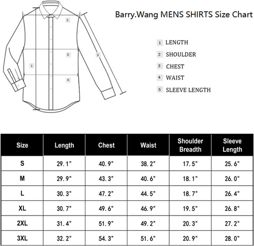 Vista 3 de Barry.Wang Shirts for Men Fancy Long Sleeve Dress Shirt Shiny Button Sequin Regular Fitted Shirts
