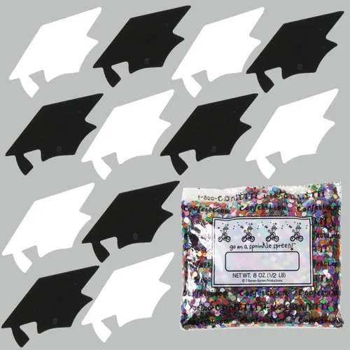 Vista 29 de Confetti Grad Cap Negro, Azul Marino Combo - 2 bolsas de media onza (1 oz)